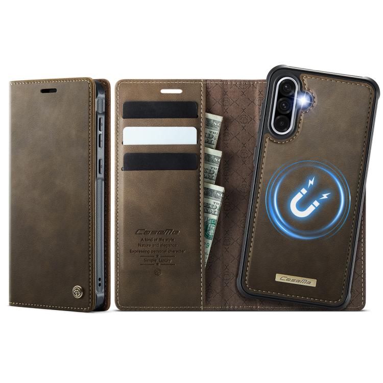 Custodia per telefono CaseMe C49 con portafoglio in pelle, magnetica, con blocco RFID e removibile., For Samsung Galaxy A57 5G, For Galaxy S25 FE, For Samsung Galaxy S25 Edge 5G, For Samsung Galaxy A56 5G