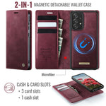 Custodia per telefono CaseMe C49 con portafoglio in pelle, magnetica, con blocco RFID e removibile., For Samsung Galaxy A52 / A52s