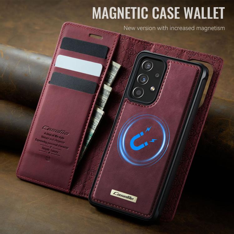 Custodia per telefono CaseMe C49 con portafoglio in pelle, magnetica, con blocco RFID e removibile., For Samsung Galaxy A52 / A52s