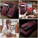 Custodia per telefono CaseMe C49 con portafoglio in pelle, magnetica, con blocco RFID e removibile., For Samsung Galaxy A52 / A52s