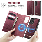 Custodia per telefono CaseMe C49 con portafoglio in pelle, magnetica, con blocco RFID e removibile., For Samsung Galaxy A52 / A52s