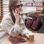 Custodia per telefono CaseMe C49 con portafoglio in pelle, magnetica, con blocco RFID e removibile., For Samsung Galaxy A52 / A52s
