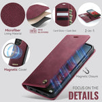 Custodia per telefono CaseMe C49 con portafoglio in pelle, magnetica, con blocco RFID e removibile., For Samsung Galaxy A52 / A52s