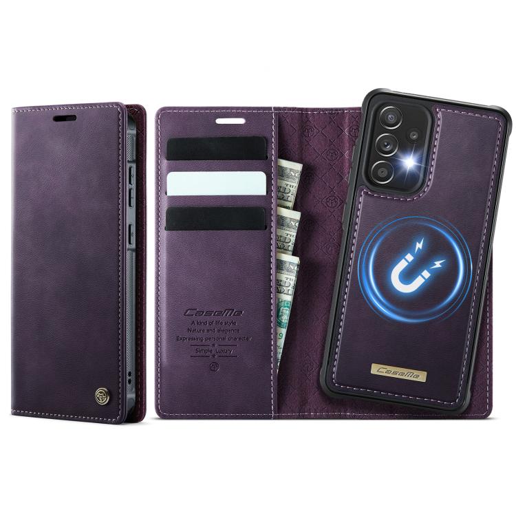 Custodia per telefono CaseMe C49 con portafoglio in pelle, magnetica, con blocco RFID e removibile., For Samsung Galaxy A52 / A52s