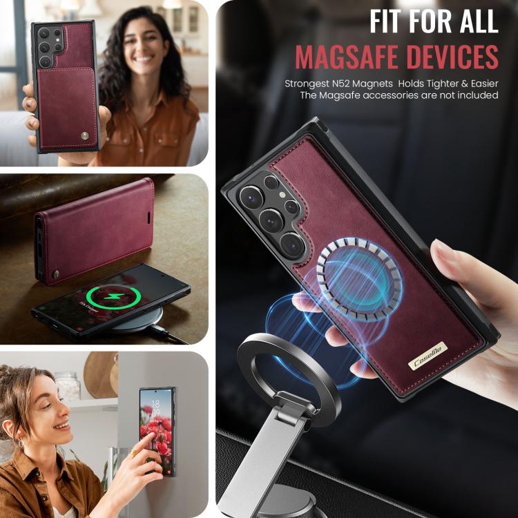 Custodia per telefono CaseMe C49 con portafoglio in pelle, magnetica, con blocco RFID e removibile., For Samsung Galaxy S22 Ultra 5G, For Samsung Galaxy S22+ 5G, For Samsung Galaxy S22 5G, For Samsung Galaxy S21 FE 5G