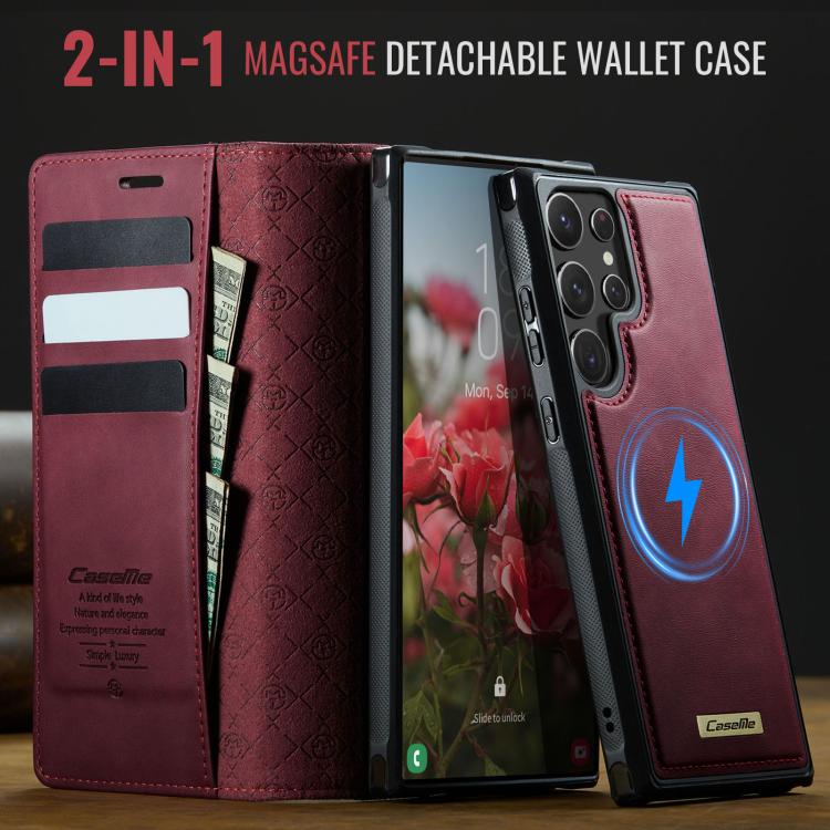 Custodia per telefono CaseMe C49 con portafoglio in pelle, magnetica, con blocco RFID e removibile., For Samsung Galaxy S22 Ultra 5G, For Samsung Galaxy S22+ 5G, For Samsung Galaxy S22 5G, For Samsung Galaxy S21 FE 5G