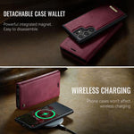 Custodia per telefono CaseMe C49 con portafoglio in pelle, magnetica, con blocco RFID e removibile., For Samsung Galaxy S22 Ultra 5G, For Samsung Galaxy S22+ 5G, For Samsung Galaxy S22 5G, For Samsung Galaxy S21 FE 5G