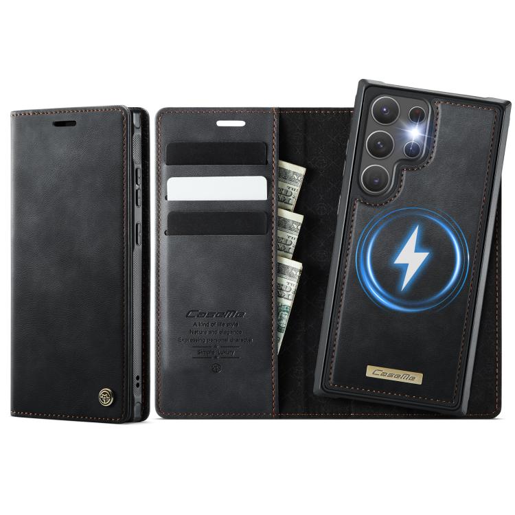 Custodia per telefono CaseMe C49 con portafoglio in pelle, magnetica, con blocco RFID e removibile., For Samsung Galaxy S22 Ultra 5G, For Samsung Galaxy S22+ 5G, For Samsung Galaxy S22 5G, For Samsung Galaxy S21 FE 5G