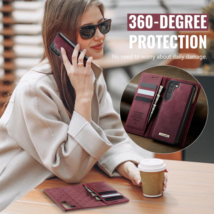 Custodia per telefono CaseMe C49 con portafoglio in pelle, magnetica, con blocco RFID e removibile., For Samsung Galaxy S23+ 5G, For Samsung Galaxy S23 5G, For Samsung Galaxy S20 FE, For Samsung Galaxy A53 5G