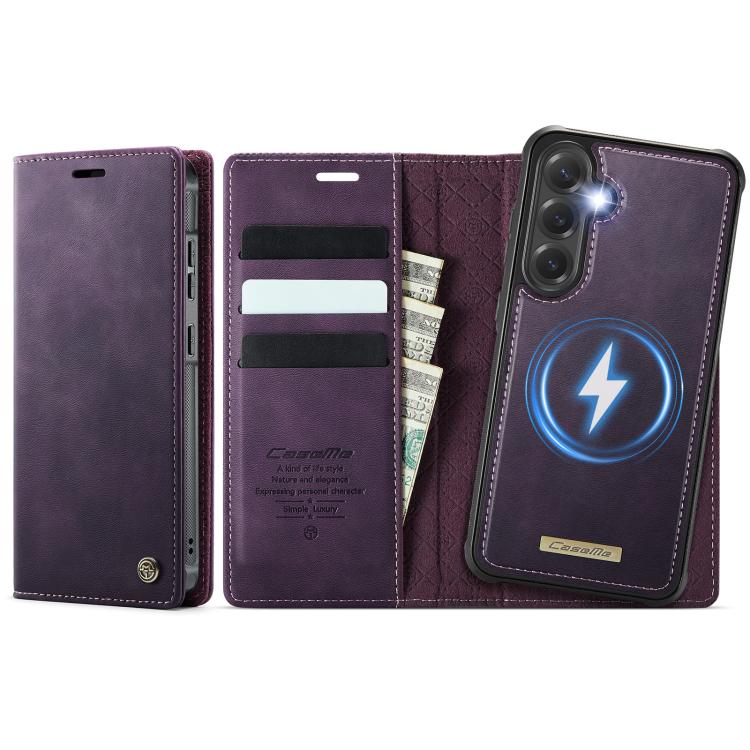 Custodia per telefono CaseMe C49 con portafoglio in pelle, magnetica, con blocco RFID e removibile., For Samsung Galaxy S25 Ultra 5G, For Samsung Galaxy A16 5G, For Samsung Galaxy S24 FE 5G, For Samsung Galaxy S24 Ultra 5G