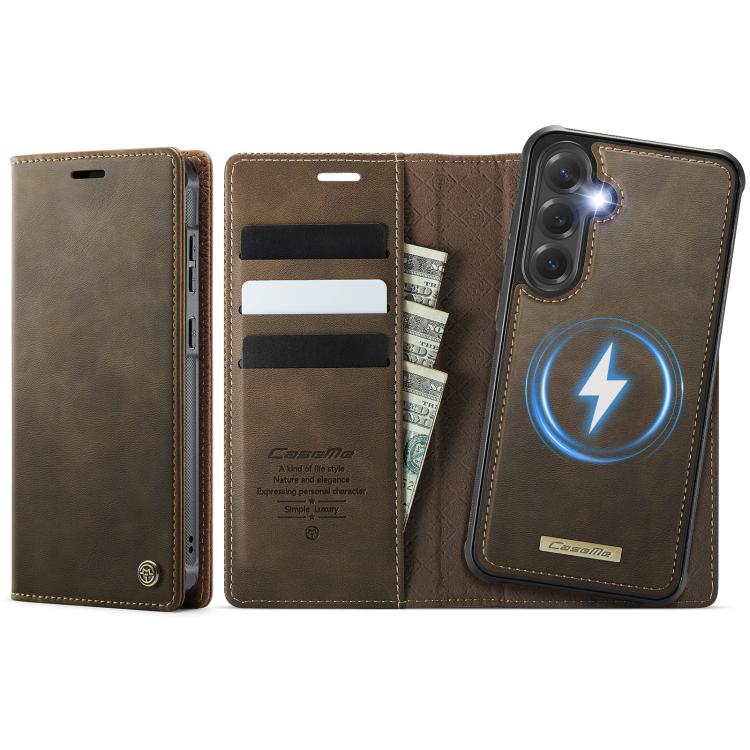 Custodia per telefono CaseMe C49 con portafoglio in pelle, magnetica, con blocco RFID e removibile., For Samsung Galaxy S20, For Samsung Galaxy S20+, For Samsung Galaxy A17, For Samsung Galaxy S24 / S25