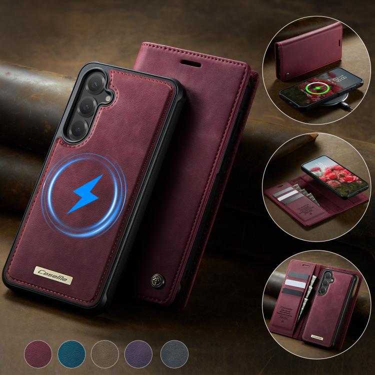 Custodia per telefono CaseMe C49 con portafoglio in pelle, magnetica, con blocco RFID e removibile., For Samsung Galaxy S24+ / S25+, For Samsung Galaxy A14 5G / M44, For Samsung Galaxy A55 / A35 5G, For Samsung Galaxy A13 / A04s