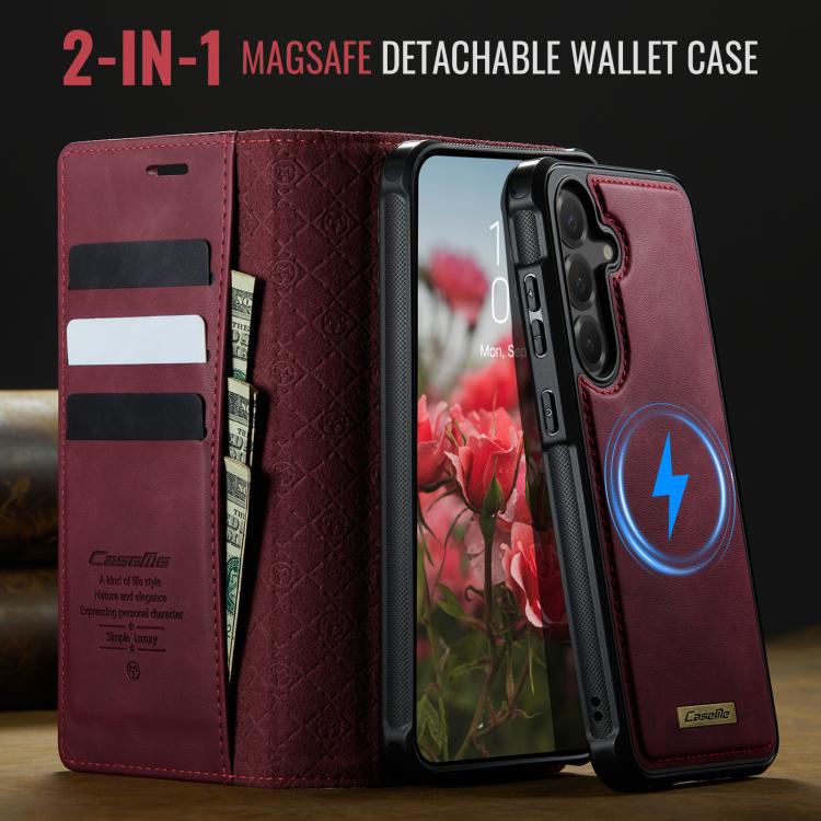 Custodia per telefono CaseMe C49 con portafoglio in pelle, magnetica, con blocco RFID e removibile., For Samsung Galaxy S24+ / S25+, For Samsung Galaxy A14 5G / M44, For Samsung Galaxy A55 / A35 5G, For Samsung Galaxy A13 / A04s