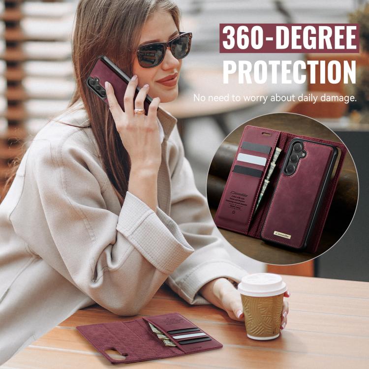 Custodia per telefono CaseMe C49 con portafoglio in pelle, magnetica, con blocco RFID e removibile., For Samsung Galaxy S24+ / S25+, For Samsung Galaxy A14 5G / M44, For Samsung Galaxy A55 / A35 5G, For Samsung Galaxy A13 / A04s