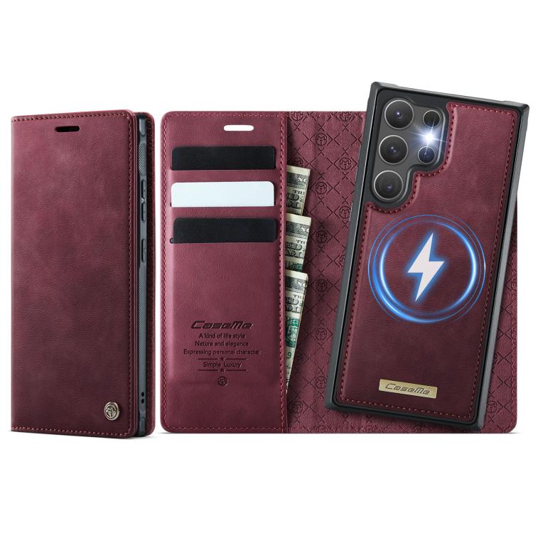 Custodia per telefono CaseMe C49 con portafoglio in pelle, magnetica, con blocco RFID e removibile., For Samsung Galaxy S25 Ultra 5G, For Samsung Galaxy A16 5G, For Samsung Galaxy S24 FE 5G, For Samsung Galaxy S24 Ultra 5G