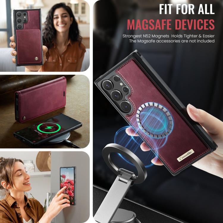 Custodia per telefono CaseMe C49 con portafoglio in pelle, magnetica, con blocco RFID e removibile., For Samsung Galaxy S25 Ultra 5G, For Samsung Galaxy A16 5G, For Samsung Galaxy S24 FE 5G, For Samsung Galaxy S24 Ultra 5G