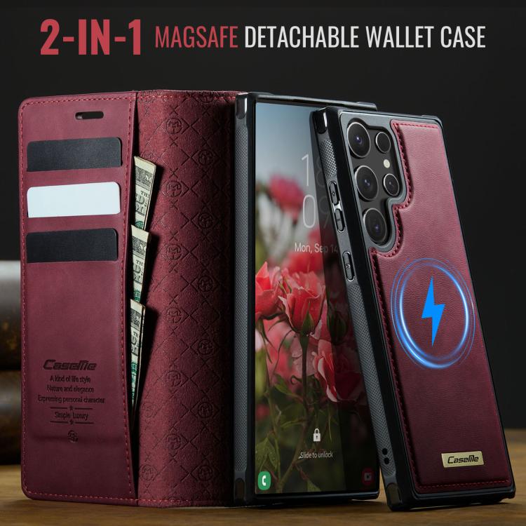Custodia per telefono CaseMe C49 con portafoglio in pelle, magnetica, con blocco RFID e removibile., For Samsung Galaxy S25 Ultra 5G, For Samsung Galaxy A16 5G, For Samsung Galaxy S24 FE 5G, For Samsung Galaxy S24 Ultra 5G