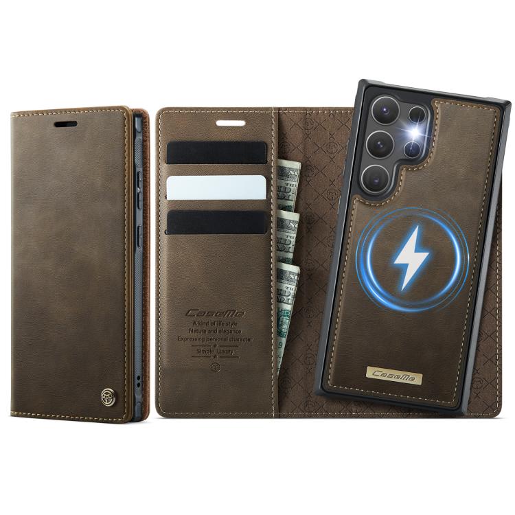 Custodia per telefono CaseMe C49 con portafoglio in pelle, magnetica, con blocco RFID e removibile., For Samsung Galaxy S25 Ultra 5G, For Samsung Galaxy A16 5G, For Samsung Galaxy S24 FE 5G, For Samsung Galaxy S24 Ultra 5G