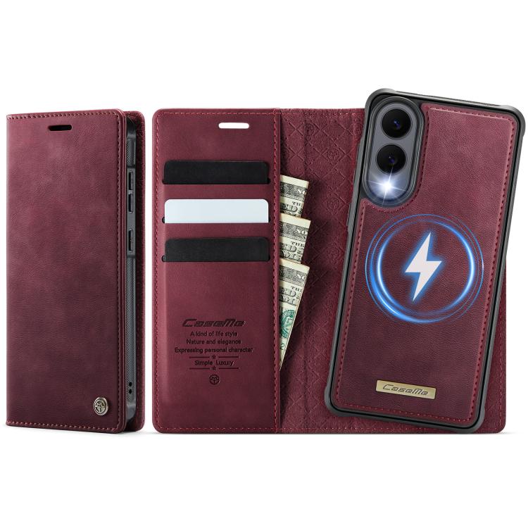 Custodia per telefono CaseMe C49 con portafoglio in pelle, magnetica, con blocco RFID e removibile., For Samsung Galaxy A57 5G, For Galaxy S25 FE, For Samsung Galaxy S25 Edge 5G, For Samsung Galaxy A56 5G