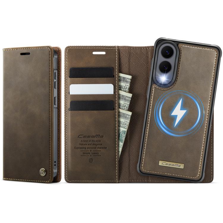 Custodia per telefono CaseMe C49 con portafoglio in pelle, magnetica, con blocco RFID e removibile., For Samsung Galaxy A57 5G, For Galaxy S25 FE, For Samsung Galaxy S25 Edge 5G, For Samsung Galaxy A56 5G