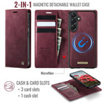 Custodia per telefono CaseMe C49 con portafoglio in pelle, magnetica, con blocco RFID e removibile., For Samsung Galaxy A57 5G, For Galaxy S25 FE, For Samsung Galaxy S25 Edge 5G, For Samsung Galaxy A56 5G