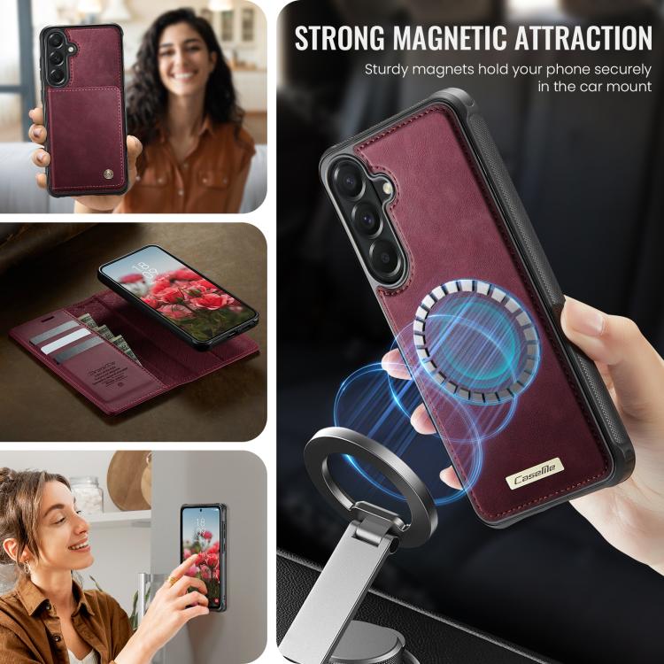 Custodia per telefono CaseMe C49 con portafoglio in pelle, magnetica, con blocco RFID e removibile., For Samsung Galaxy A57 5G, For Galaxy S25 FE, For Samsung Galaxy S25 Edge 5G, For Samsung Galaxy A56 5G