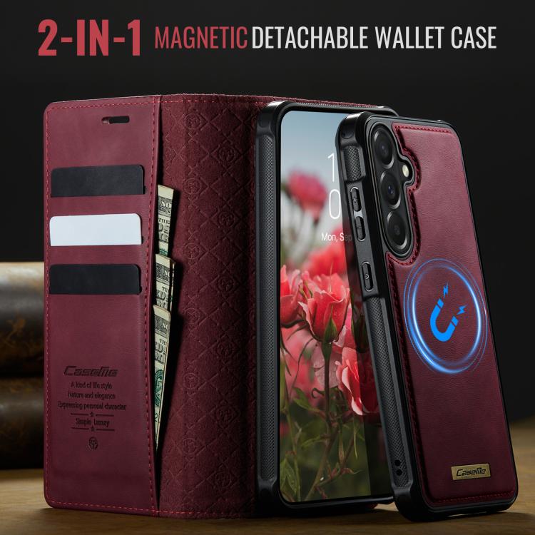 Custodia per telefono CaseMe C49 con portafoglio in pelle, magnetica, con blocco RFID e removibile., For Samsung Galaxy A57 5G, For Galaxy S25 FE, For Samsung Galaxy S25 Edge 5G, For Samsung Galaxy A56 5G