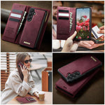 Custodia per telefono CaseMe C49 con portafoglio in pelle, magnetica, con blocco RFID e removibile., For Samsung Galaxy A57 5G, For Galaxy S25 FE, For Samsung Galaxy S25 Edge 5G, For Samsung Galaxy A56 5G