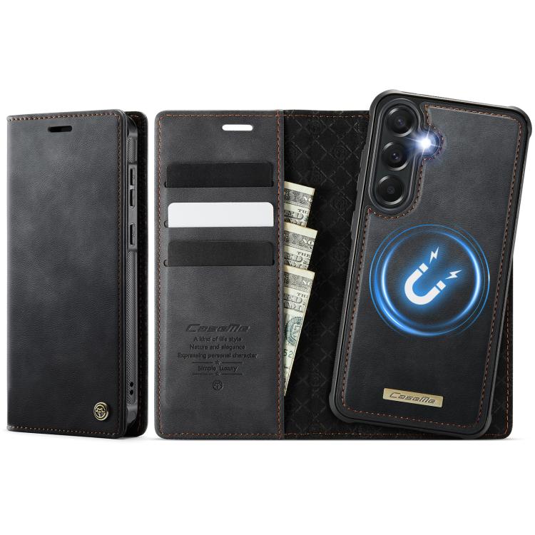 Custodia per telefono CaseMe C49 con portafoglio in pelle, magnetica, con blocco RFID e removibile., For Samsung Galaxy A57 5G, For Galaxy S25 FE, For Samsung Galaxy S25 Edge 5G, For Samsung Galaxy A56 5G