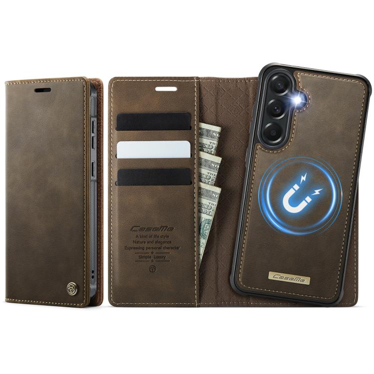 Custodia per telefono CaseMe C49 con portafoglio in pelle, magnetica, con blocco RFID e removibile., For Samsung Galaxy A57 5G, For Galaxy S25 FE, For Samsung Galaxy S25 Edge 5G, For Samsung Galaxy A56 5G