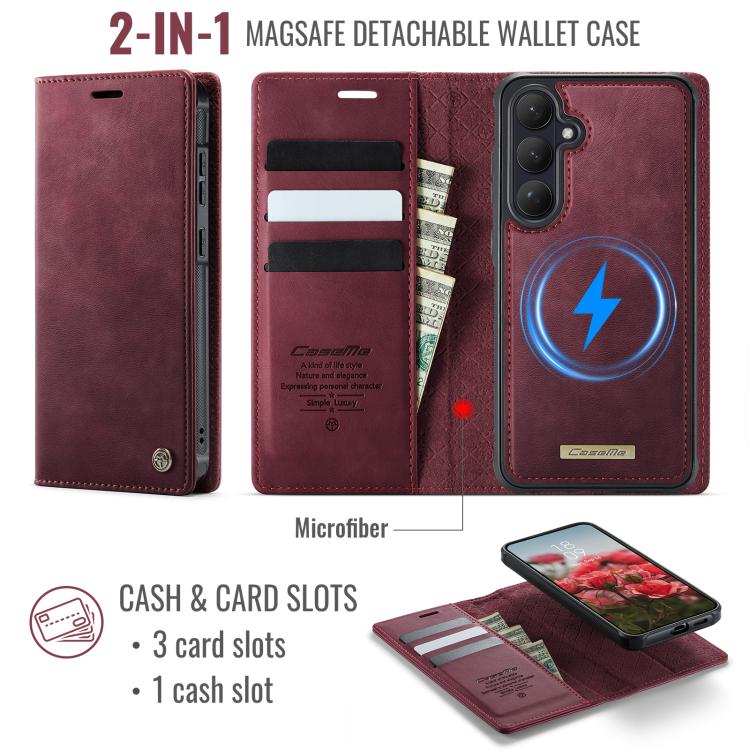 Custodia per telefono CaseMe C49 con portafoglio in pelle, magnetica, con blocco RFID e removibile., For Galaxy S26 FE 5G, For Samsung Galaxy S26+ 5G, For Samsung Galaxy S26 Ultra 5G, For Samsung Galaxy S26 5G