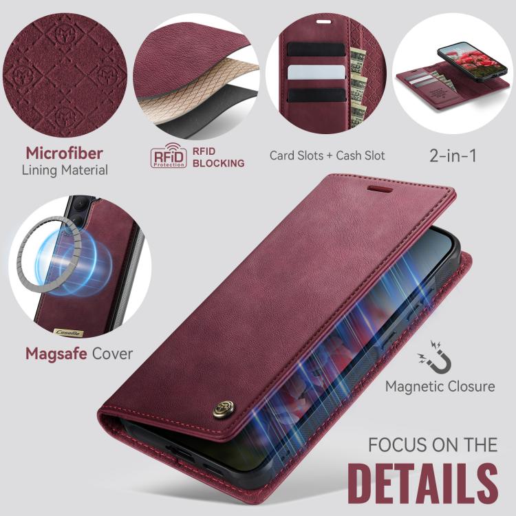 Custodia per telefono CaseMe C49 con portafoglio in pelle, magnetica, con blocco RFID e removibile., For Galaxy S26 FE 5G, For Samsung Galaxy S26+ 5G, For Samsung Galaxy S26 Ultra 5G, For Samsung Galaxy S26 5G