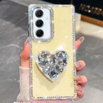 Custodia per telefono con ciondolo a forma di cuore e pietre preziose glitterate effetto diamante., For Samsung Galaxy A17 5G, For Samsung Galaxy A56 5G, For Samsung Galaxy A26 5G, For Samsung Galaxy A36 5G