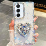 Custodia per telefono con ciondolo a forma di cuore e pietre preziose glitterate effetto diamante., For Samsung Galaxy A17 5G, For Samsung Galaxy A56 5G, For Samsung Galaxy A26 5G, For Samsung Galaxy A36 5G