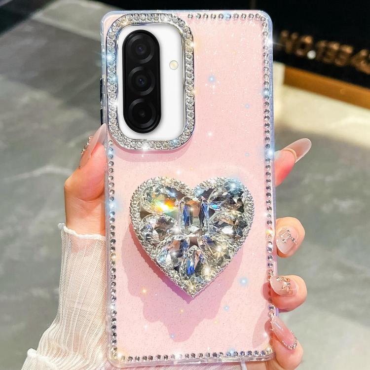 Custodia per telefono con ciondolo a forma di cuore e pietre preziose glitterate effetto diamante., For Samsung Galaxy A17 5G, For Samsung Galaxy A56 5G, For Samsung Galaxy A26 5G, For Samsung Galaxy A36 5G