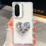 Custodia per telefono con ciondolo a forma di cuore e pietre preziose glitterate effetto diamante., For Samsung Galaxy A17 5G, For Samsung Galaxy A56 5G, For Samsung Galaxy A26 5G, For Samsung Galaxy A36 5G