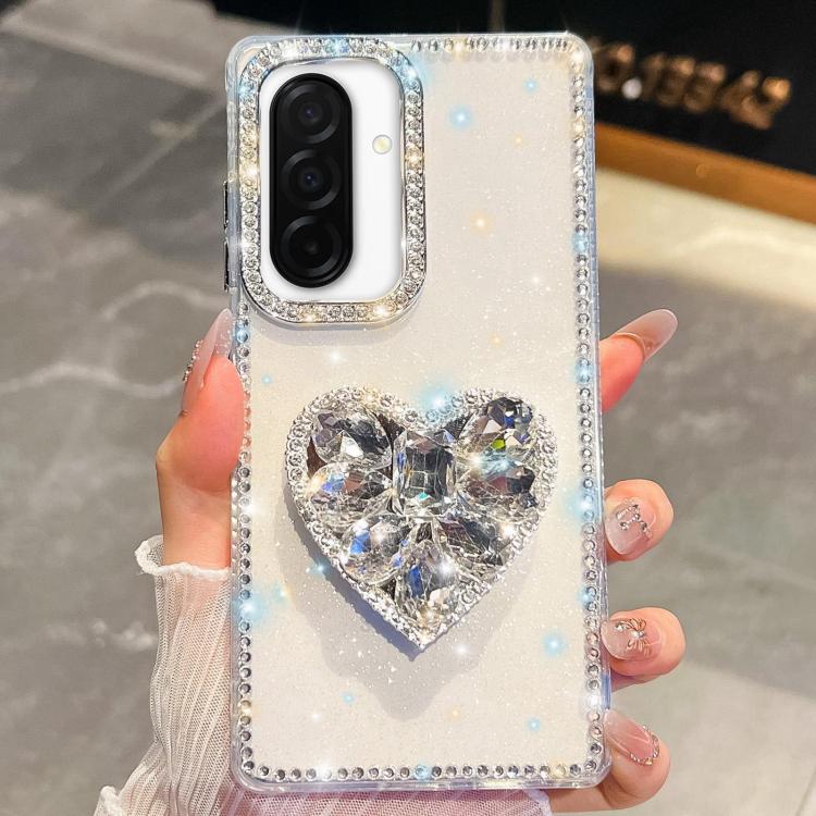 Custodia per telefono con ciondolo a forma di cuore e pietre preziose glitterate effetto diamante., For Samsung Galaxy A17 5G, For Samsung Galaxy A56 5G, For Samsung Galaxy A26 5G, For Samsung Galaxy A36 5G