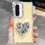 Custodia per telefono con ciondolo a forma di cuore e pietre preziose glitterate effetto diamante., For Samsung Galaxy A17 5G, For Samsung Galaxy A56 5G, For Samsung Galaxy A26 5G, For Samsung Galaxy A36 5G