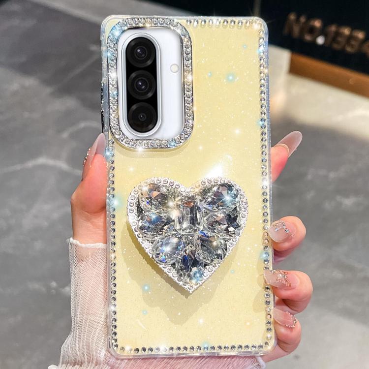 Custodia per telefono con ciondolo a forma di cuore e pietre preziose glitterate effetto diamante., For Samsung Galaxy A17 5G, For Samsung Galaxy A56 5G, For Samsung Galaxy A26 5G, For Samsung Galaxy A36 5G