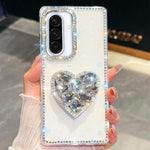 Custodia per telefono con ciondolo a forma di cuore e pietre preziose glitterate effetto diamante., For Samsung Galaxy A17 5G, For Samsung Galaxy A56 5G, For Samsung Galaxy A26 5G, For Samsung Galaxy A36 5G