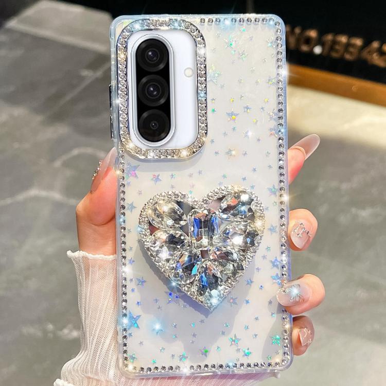 Custodia per telefono con ciondolo a forma di cuore e pietre preziose glitterate effetto diamante., For Samsung Galaxy A17 5G, For Samsung Galaxy A56 5G, For Samsung Galaxy A26 5G, For Samsung Galaxy A36 5G