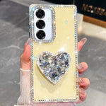Custodia per telefono con ciondolo a forma di cuore e pietre preziose glitterate effetto diamante., For Samsung Galaxy S25 5G, For Samsung Galaxy S25+ 5G, For Samsung Galaxy S25 Ultra 5G, For Samsung Galaxy A16 5G