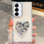 Custodia per telefono con ciondolo a forma di cuore e pietre preziose glitterate effetto diamante., For Samsung Galaxy S25 5G, For Samsung Galaxy S25+ 5G, For Samsung Galaxy S25 Ultra 5G, For Samsung Galaxy A16 5G
