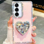 Custodia per telefono con ciondolo a forma di cuore e pietre preziose glitterate effetto diamante., For Samsung Galaxy S25 5G, For Samsung Galaxy S25+ 5G, For Samsung Galaxy S25 Ultra 5G, For Samsung Galaxy A16 5G