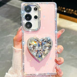 Custodia per telefono con ciondolo a forma di cuore e pietre preziose glitterate effetto diamante., For Samsung Galaxy S25 5G, For Samsung Galaxy S25+ 5G, For Samsung Galaxy S25 Ultra 5G, For Samsung Galaxy A16 5G
