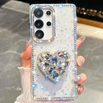 Custodia per telefono con ciondolo a forma di cuore e pietre preziose glitterate effetto diamante., For Samsung Galaxy S25 5G, For Samsung Galaxy S25+ 5G, For Samsung Galaxy S25 Ultra 5G, For Samsung Galaxy A16 5G