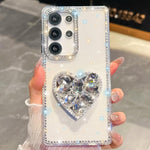 Custodia per telefono con ciondolo a forma di cuore e pietre preziose glitterate effetto diamante., For Samsung Galaxy S25 5G, For Samsung Galaxy S25+ 5G, For Samsung Galaxy S25 Ultra 5G, For Samsung Galaxy A16 5G