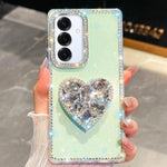 Custodia per telefono con ciondolo a forma di cuore e pietre preziose glitterate effetto diamante., For Samsung Galaxy S25 5G, For Samsung Galaxy S25+ 5G, For Samsung Galaxy S25 Ultra 5G, For Samsung Galaxy A16 5G