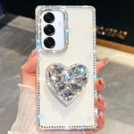 Custodia per telefono con ciondolo a forma di cuore e pietre preziose glitterate effetto diamante., For Samsung Galaxy S25 5G, For Samsung Galaxy S25+ 5G, For Samsung Galaxy S25 Ultra 5G, For Samsung Galaxy A16 5G