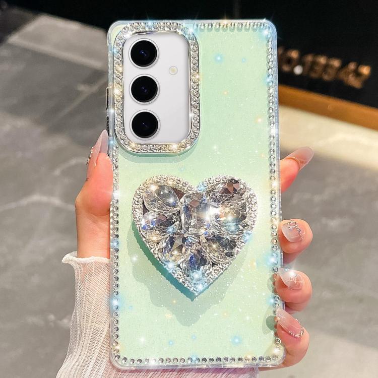 Custodia per telefono con ciondolo a forma di cuore e pietre preziose glitterate effetto diamante., For Samsung Galaxy S24 FE 5G, For Samsung Galaxy A15 5G, For Samsung Galaxy A55 5G, For Samsung Galaxy A35 5G
